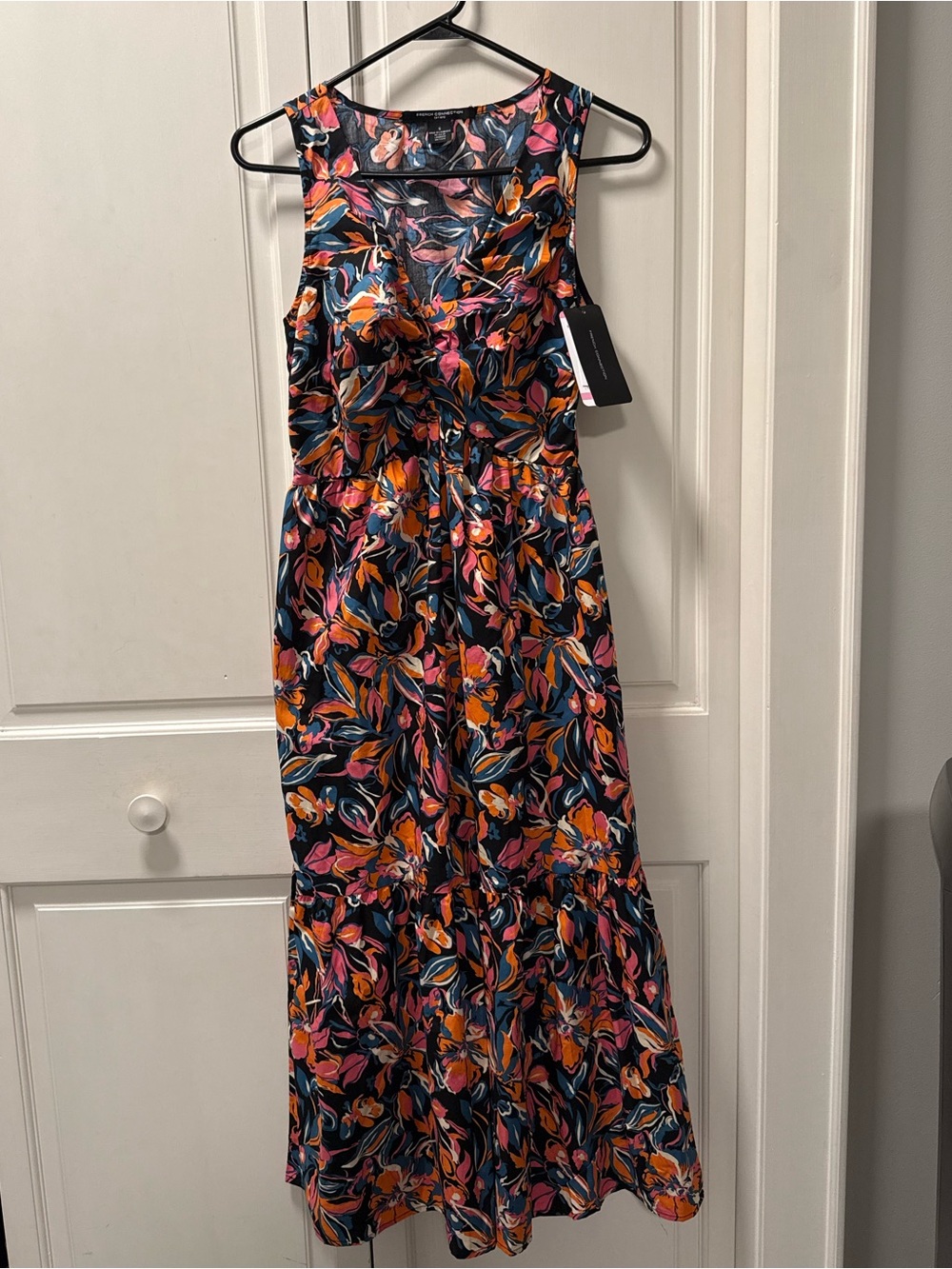 French Connection Floral Twist Front Midi Dress NWT Size S